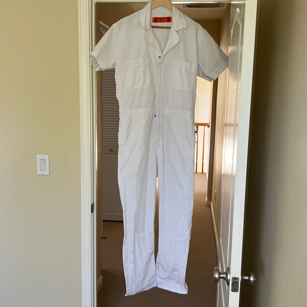 White Red Kap Coveralls Jumpsuit Size L